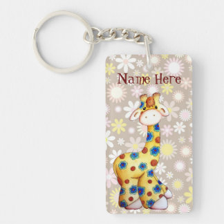 お洒落なヒッピーのキリンおもしろいなKeychain キーホルダー