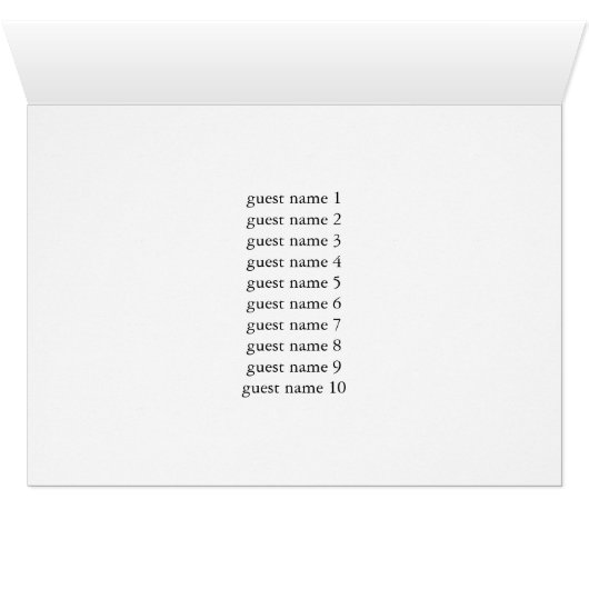 お洒落なビーチ結婚式のテーブル数カード (内部横(下))