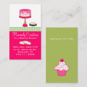 お洒落なピンクおよび緑のベーカリーの名刺 名刺 (正面/裏面)