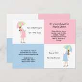 お洒落なピンクおよび青色児のシャワーの招待状 招待状 (正面/裏面)