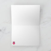 お洒落なピンクのフクロウのサンキューカード サンキューカード (内部)