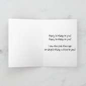 お洒落なピンクのフラミンゴのハッピーバースデーの願い カード (内部)