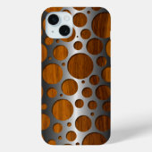 お洒落なフェイクメタルモダントレンディーな木目模様 Case-Mate iPhoneケース (裏面)
