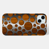 お洒落なフェイクメタルモダントレンディーな木目模様 Case-Mate iPhoneケース (裏面 (横))