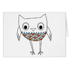 お洒落なフクロウのオレンジ暗藍色の森林創造物