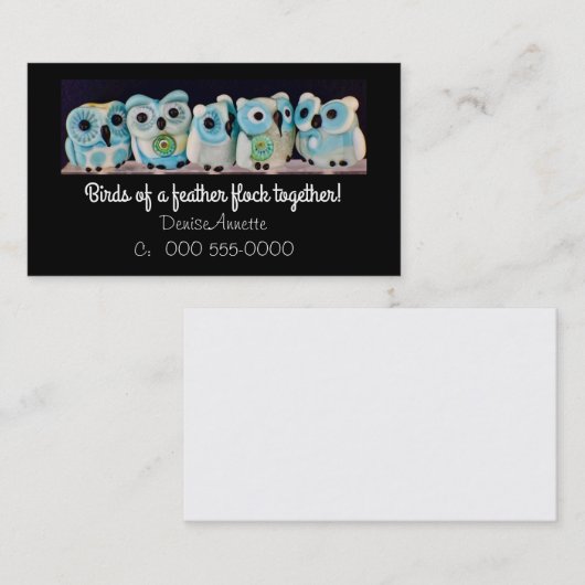 お洒落なフクロウのビードの名刺 名刺 (正面/裏面)