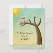 お洒落なフクロウのベビーシャワー 招待状 (正面)