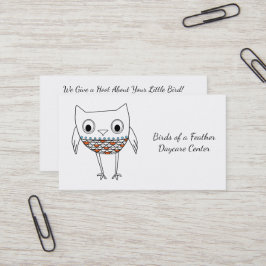 お洒落なフクロウの森林創造物、託児所 名刺