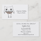 お洒落なフクロウの森林創造物、託児所 名刺 (正面/裏面)