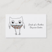 お洒落なフクロウの森林創造物、託児所 名刺 (正面)