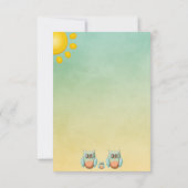 お洒落なフクロウはベビーシャワー感謝していしています サンキューカード (裏面)