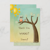 お洒落なフクロウはベビーシャワー感謝していしています サンキューカード (正面/裏面)