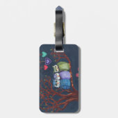 お洒落なフクロウ-真夜中の輝きで浴します ラゲッジタグ (裏面縦)