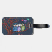 お洒落なフクロウ-真夜中の輝きで浴します ラゲッジタグ (裏面横)