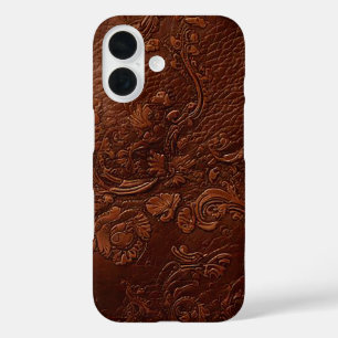 お洒落なブラウンの革調トラベルグッズ iPhone 16ケース