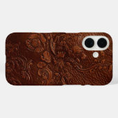 お洒落なブラウンの革調トラベルグッズ Case-Mate iPhoneケース (裏面 (横))