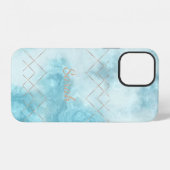 お洒落なブルーマーブル iPhone Case-Mate カバー (裏面横)