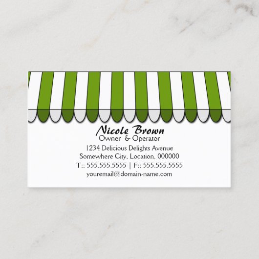 お洒落なベーカリーのブティック/店 名刺 (裏面)