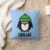 お洒落なペンギンの漫画の装飾用クッション|のchillax クッション (ブランケット)