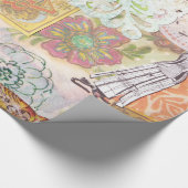 お洒落なモダンなヴィンテージ ラッピングペーパー (角)