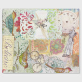 お洒落なモダンなヴィンテージ ラッピングペーパー (フラット)