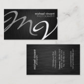 お洒落なモノグラムのプロフェッショナルのカメラマン 名刺 (正面/裏面)