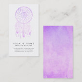 お洒落なラベンダーの水彩画の夢のキャッチャー 名刺 (正面/裏面)