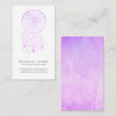 お洒落なラベンダーの水彩画の夢のキャッチャー 名刺 (正面/裏面)