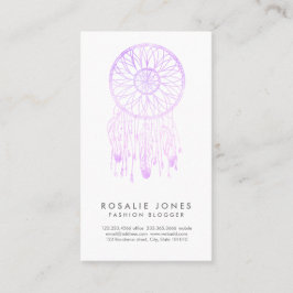 お洒落なラベンダーの水彩画の夢のキャッチャー 名刺