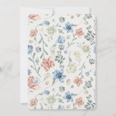 お洒落なリース|の花のベビーは招待状を振りかけます 招待状 (裏面)