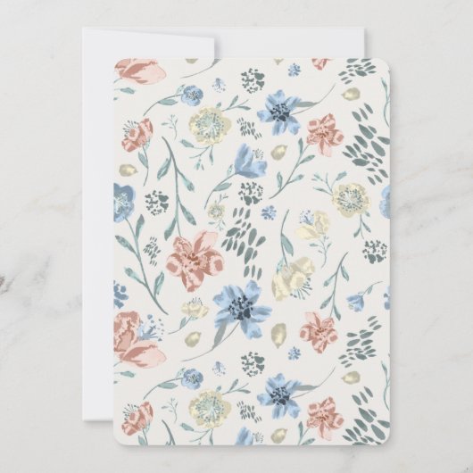 お洒落なリース|の花のベビーは招待状を振りかけます 招待状 (裏面)