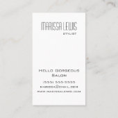 お洒落なレトロのヴィンテージのサロンのドライヤーの椅子のスタイリストカード 名刺 (裏面)