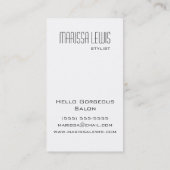 お洒落なレトロのヴィンテージのサロンのドライヤーの椅子のスタイリストカード 名刺 (裏面)