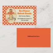 お洒落なレトロの水玉模様のベーカリーの名刺 名刺 (正面/裏面)