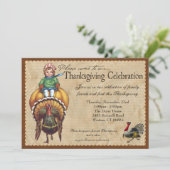 お洒落なヴィンテージの感謝祭の招待状 招待状 (スタンド正面)