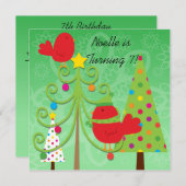 お洒落な休日の誕生日のパーティの招待状 招待状 (正面/裏面)