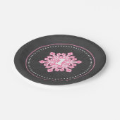 お洒落な冬のOnederlandの雪片の誕生日Pin ペーパープレート (アングル)