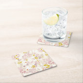 お洒落な動物を表示するパターン スクエアペーパーコースター (インサイチュ)