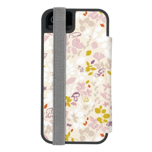 お洒落な動物を表示するパターン INCIPIO iPhoneウォレットケース (フォリオ裏面)