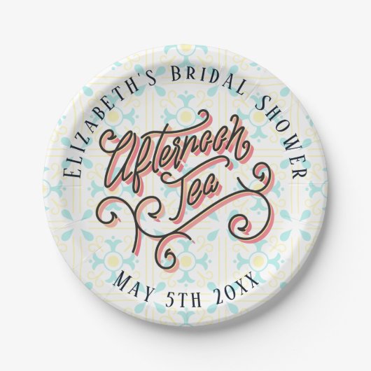 お洒落な午後のお茶の紙皿 ペーパープレート (正面)