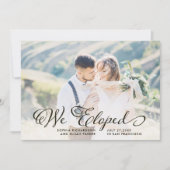 お洒落な単語|私達は発表写真の駆け落ちしました 招待状 (正面)