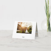 お洒落な原稿の完全な写真の結婚式は感謝していしています サンキューカード (裏面)