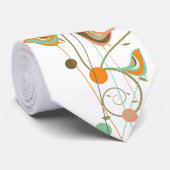 お洒落な夏の鳥の渦巻のモダンな自然のつる植物 ネクタイ (ロール)