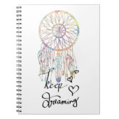 お洒落な夢のキャッチャーの水彩画は夢を見ることを保ちます ノートブック (正面)