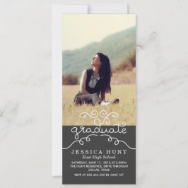 お洒落な大学院のかわいいタイポグラフィの写真の木炭 案内状