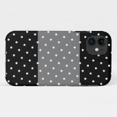 お洒落な太い水玉模様 グレー 黒 ストライプ Case-Mate iPhoneケース (裏面(横))