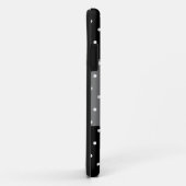 お洒落な太い水玉模様 グレー 黒 ストライプ Case-Mate iPhoneケース (裏面/右)