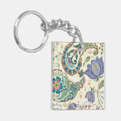 お洒落な孔雀 キーホルダー (正面左)