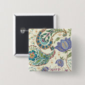 お洒落な孔雀 缶バッジ (正面&裏面)