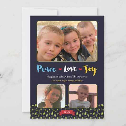 お洒落な平和、愛及び喜びの休日3の写真 シーズンカード (正面)